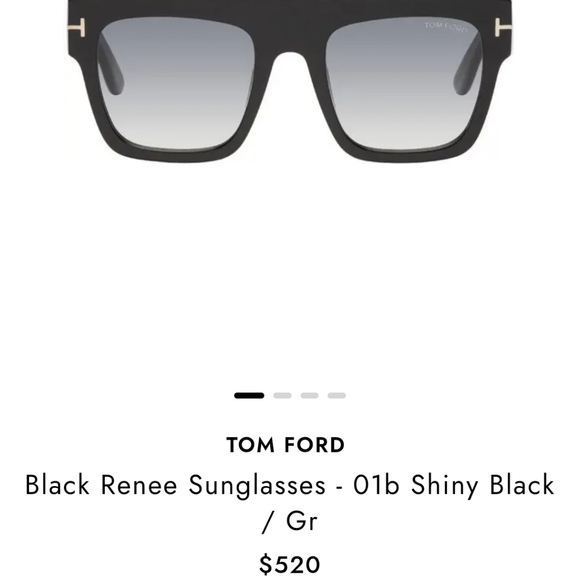 Tom Ford 🖤 RENEE Sunglasses- FT 0847 Shiny Black/Grey Shaded 52/21/140 - Picture 7 of 10